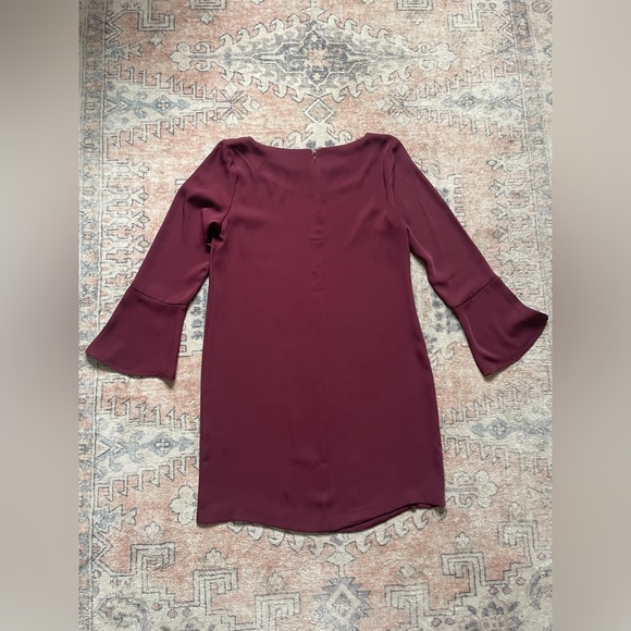 Adrienne Vittadini Burgundy Bell Sleeve Whimsigoth Romantic Fairy Dress Women 6 - Picture 2 of 4